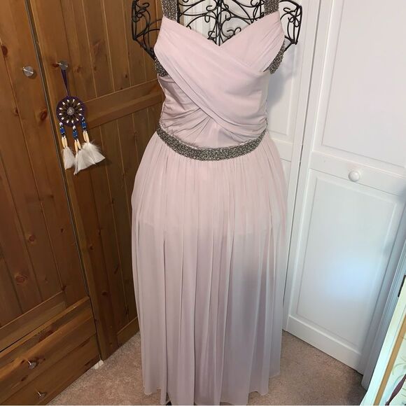 COAST Lavender Maxi Prom Dress With Beading Size 6 - Picture 4 of 8